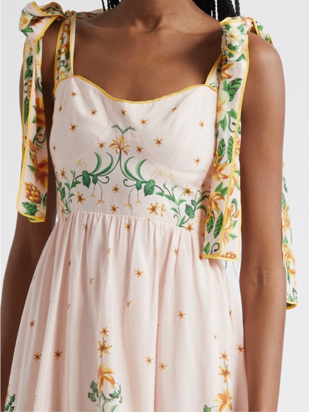 FARM Rio Botanical Beauty Pink Laces Cup Midi Dress NWT Size XL - Picture 5 of 9